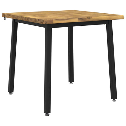 90 x 90 x 75 cm Solid Acacia Wood White and Black Square
