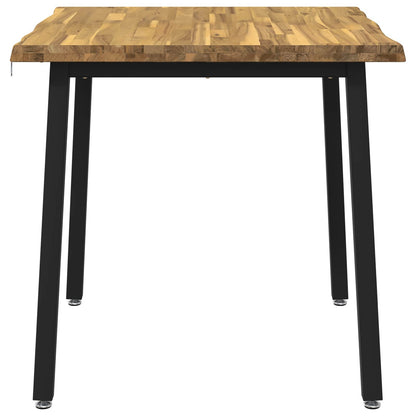 90 x 90 x 75 cm Solid Acacia Wood White and Black Square