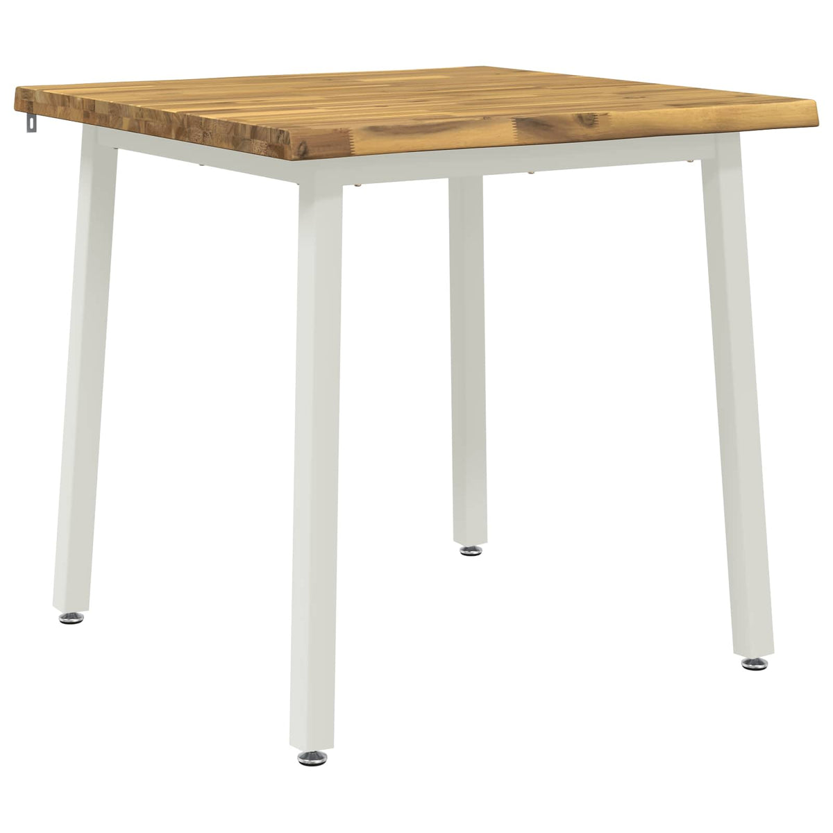 90 x 90 x 75 cm Solid Acacia Wood White Square