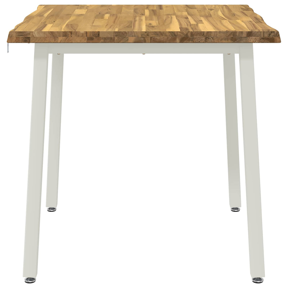 90 x 90 x 75 cm Solid Acacia Wood White Square