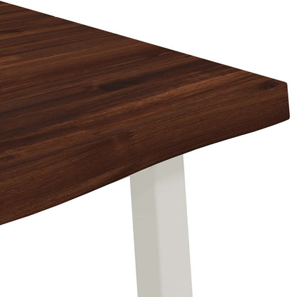 120 x 90 x 75 cm Solid Acacia Wood Dark Brown and White