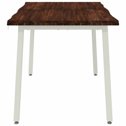 120 x 90 x 75 cm Solid Acacia Wood Dark Brown and White