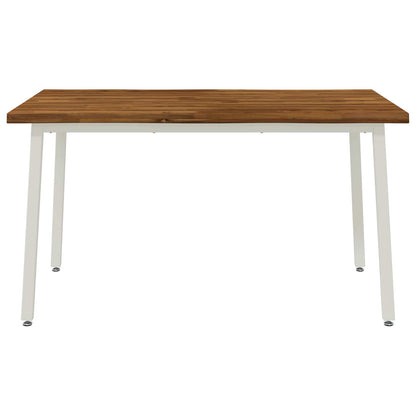 120 x 90 x 75 cm Solid Acacia Wood Natural and White