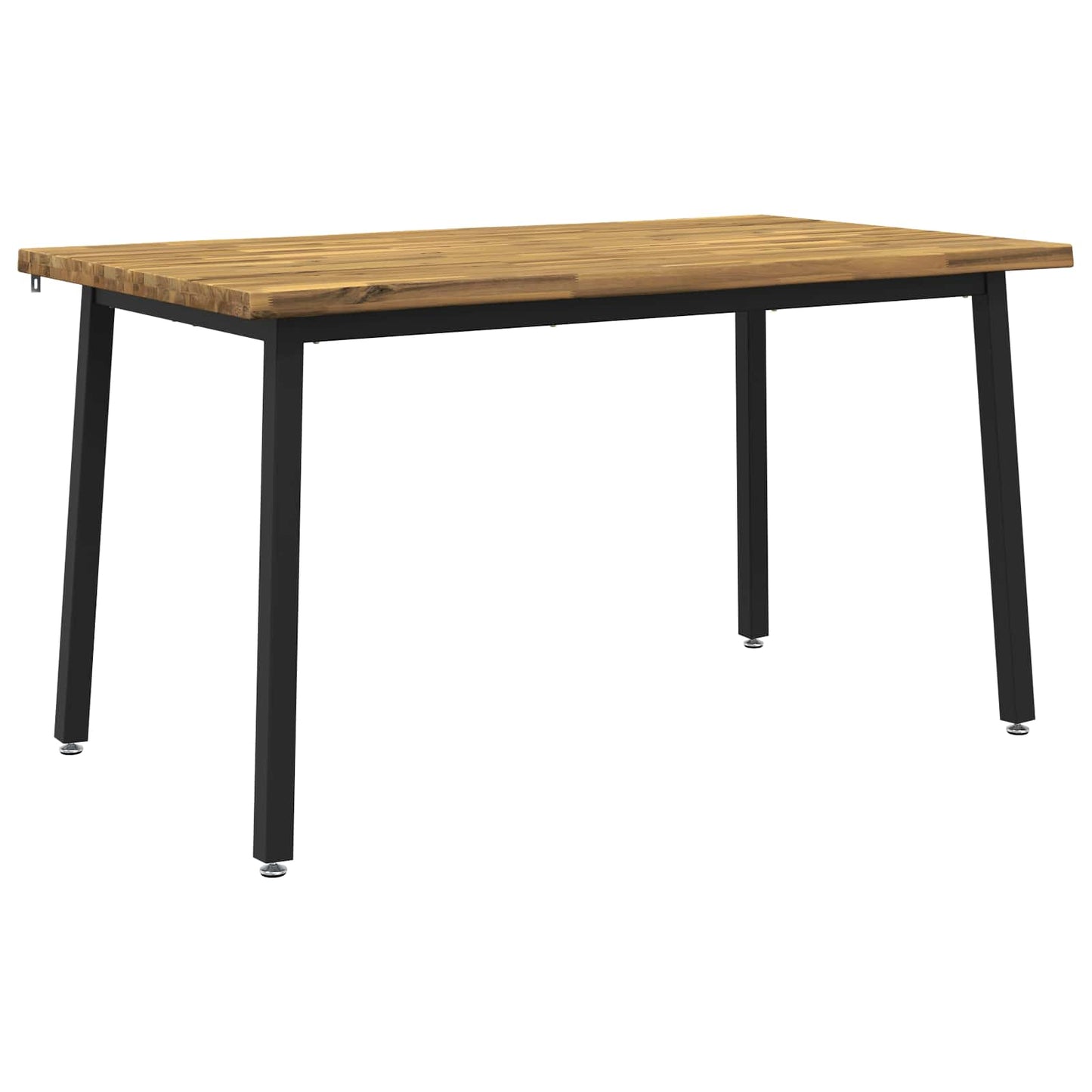 120 x 90 x 75 cm Solid Acacia Wood White and Black Rectangular