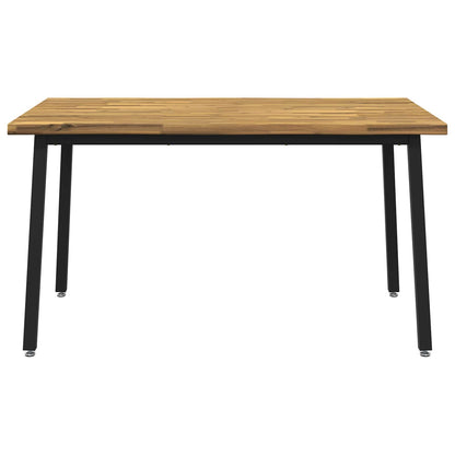 120 x 90 x 75 cm Solid Acacia Wood White and Black Rectangular