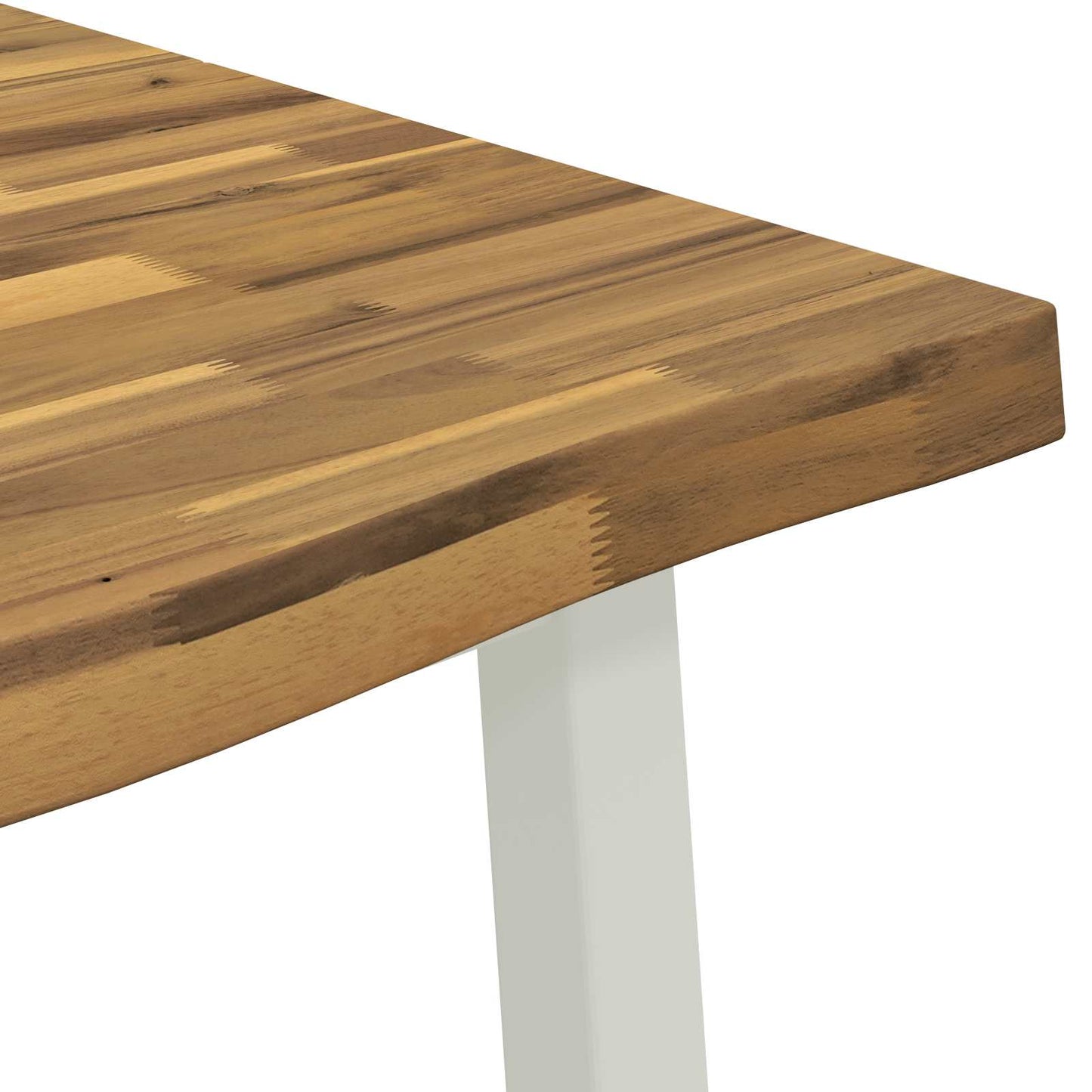 120 x 90 x 75 cm Solid Acacia Wood White Rectangular