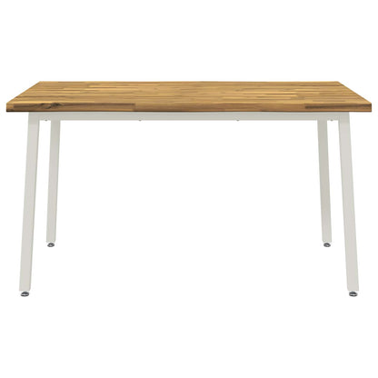 120 x 90 x 75 cm Solid Acacia Wood White Rectangular