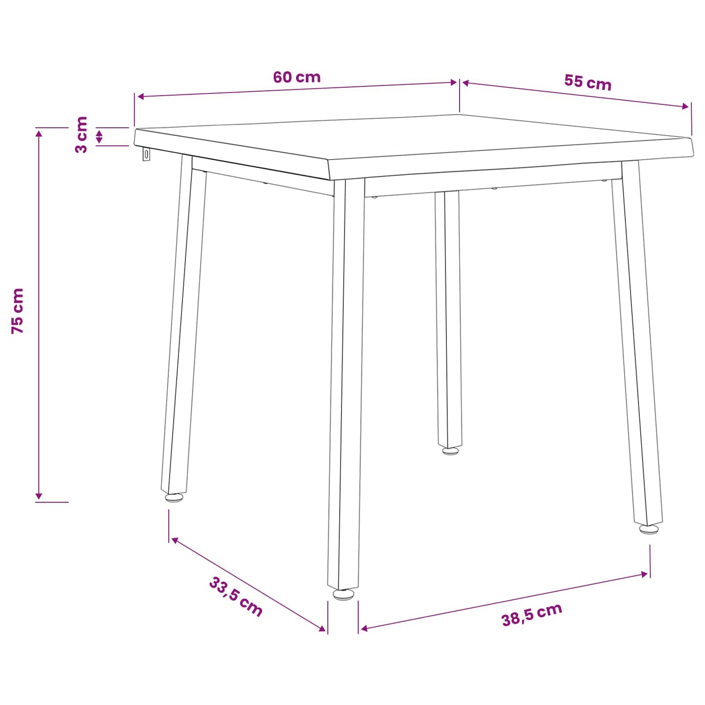 60 x 55 x 75 cm Solid Acacia Wood Dark Brown and White