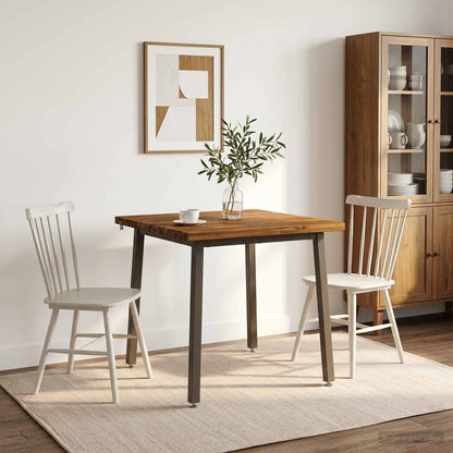 60 x 55 x 75 cm Solid Acacia Wood Natural and Coffee