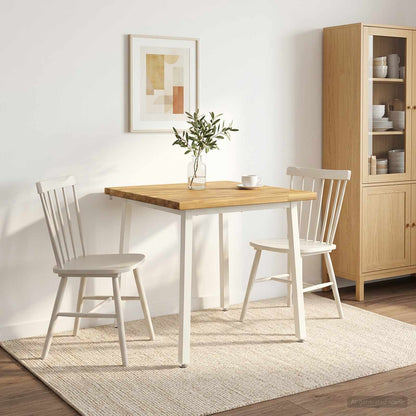 70 x 70 x 75 cm Solid Acacia Wood White Square