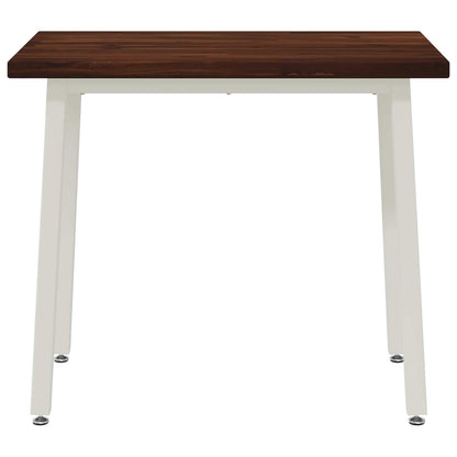 90 x 55 x 75 cm Solid Acacia Wood Dark Brown and White
