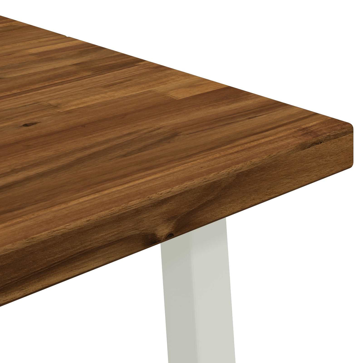 90 x 55 x 75 cm Solid Acacia Wood Natural and White Rectangular