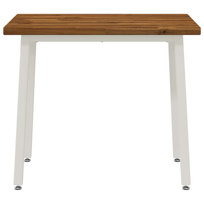 90 x 55 x 75 cm Solid Acacia Wood Natural and White Rectangular
