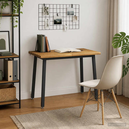 110 x 55 x 75 cm Solid Acacia Wood White and Black Rectangular