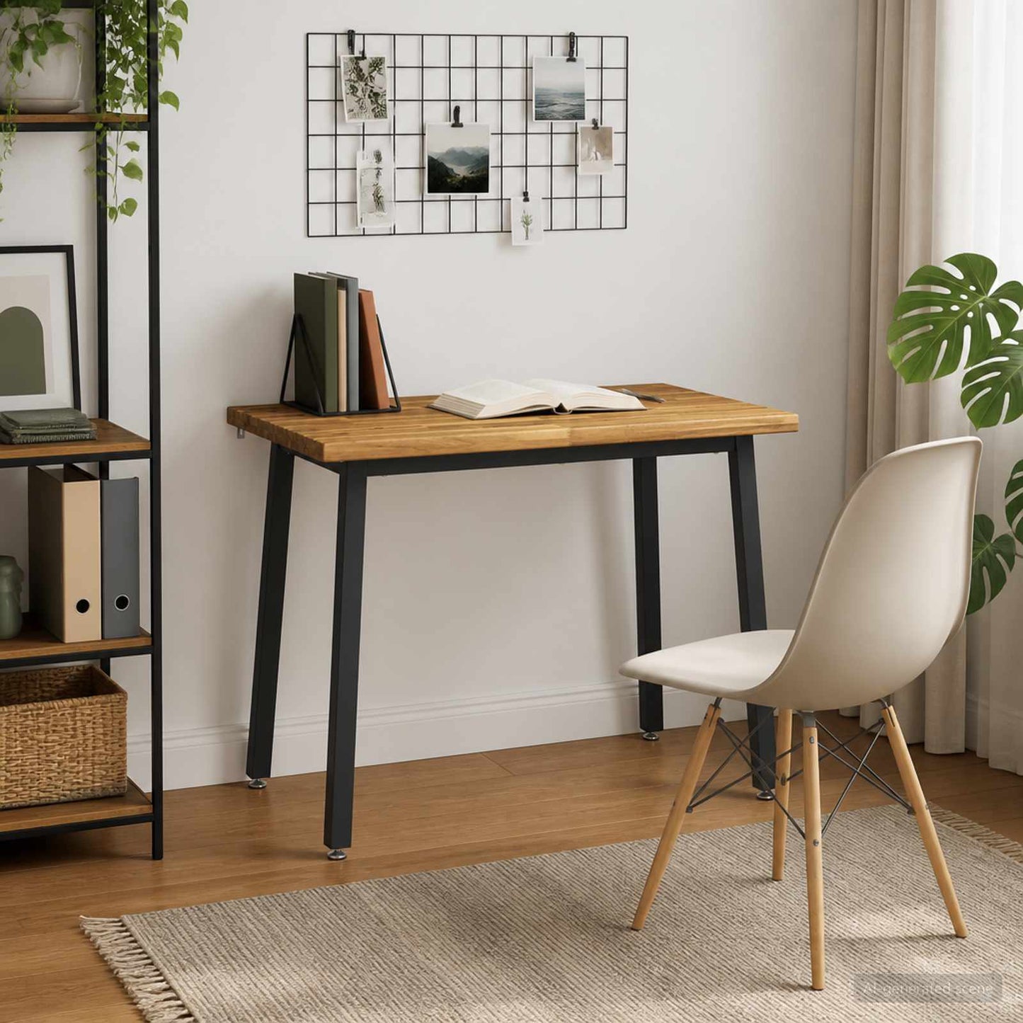90 x 55 x 75 cm Solid Acacia Wood White and Black Rectangular