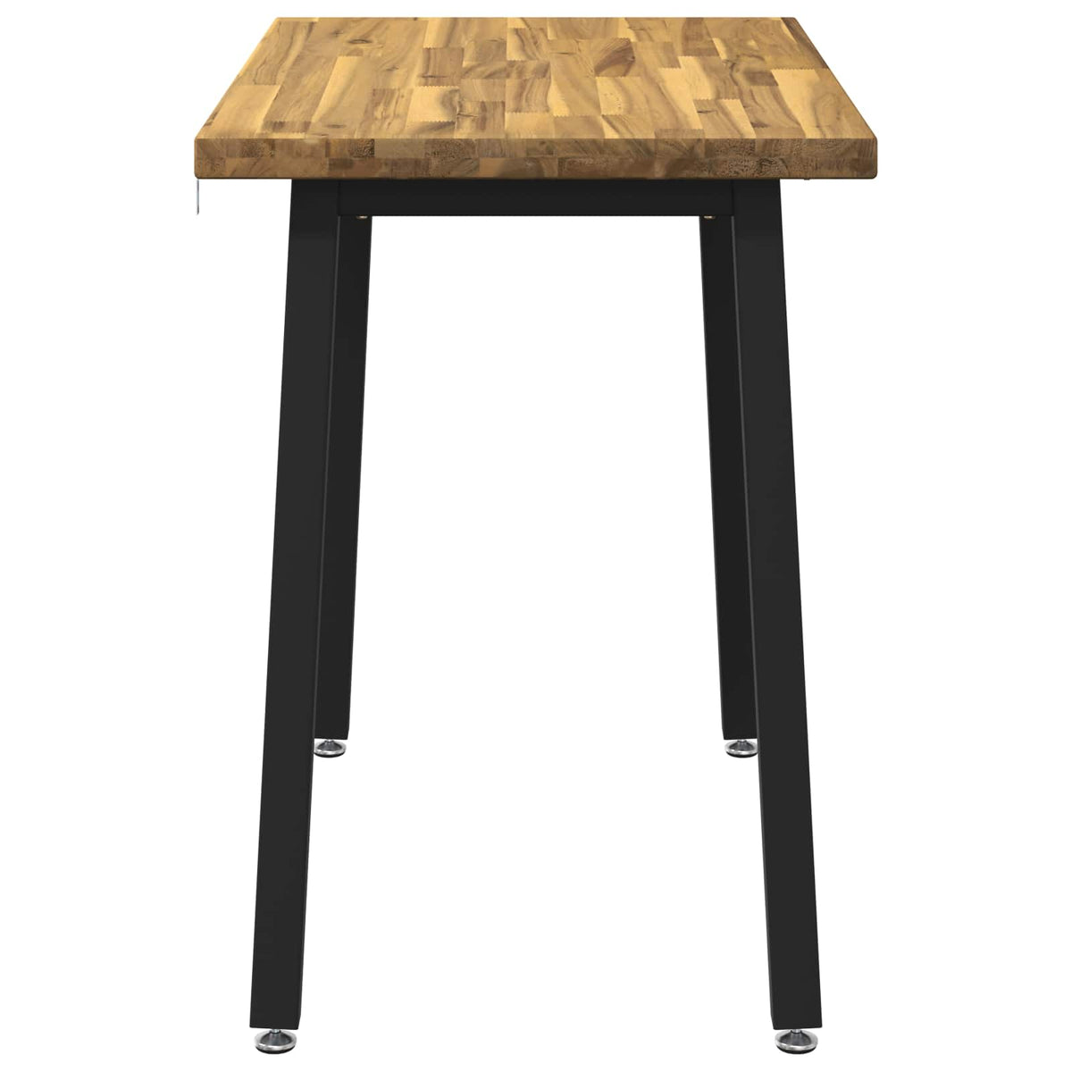 90 x 55 x 75 cm Solid Acacia Wood White and Black Rectangular