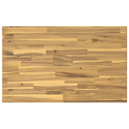 90 x 55 x 75 cm Solid Acacia Wood White and Black Rectangular