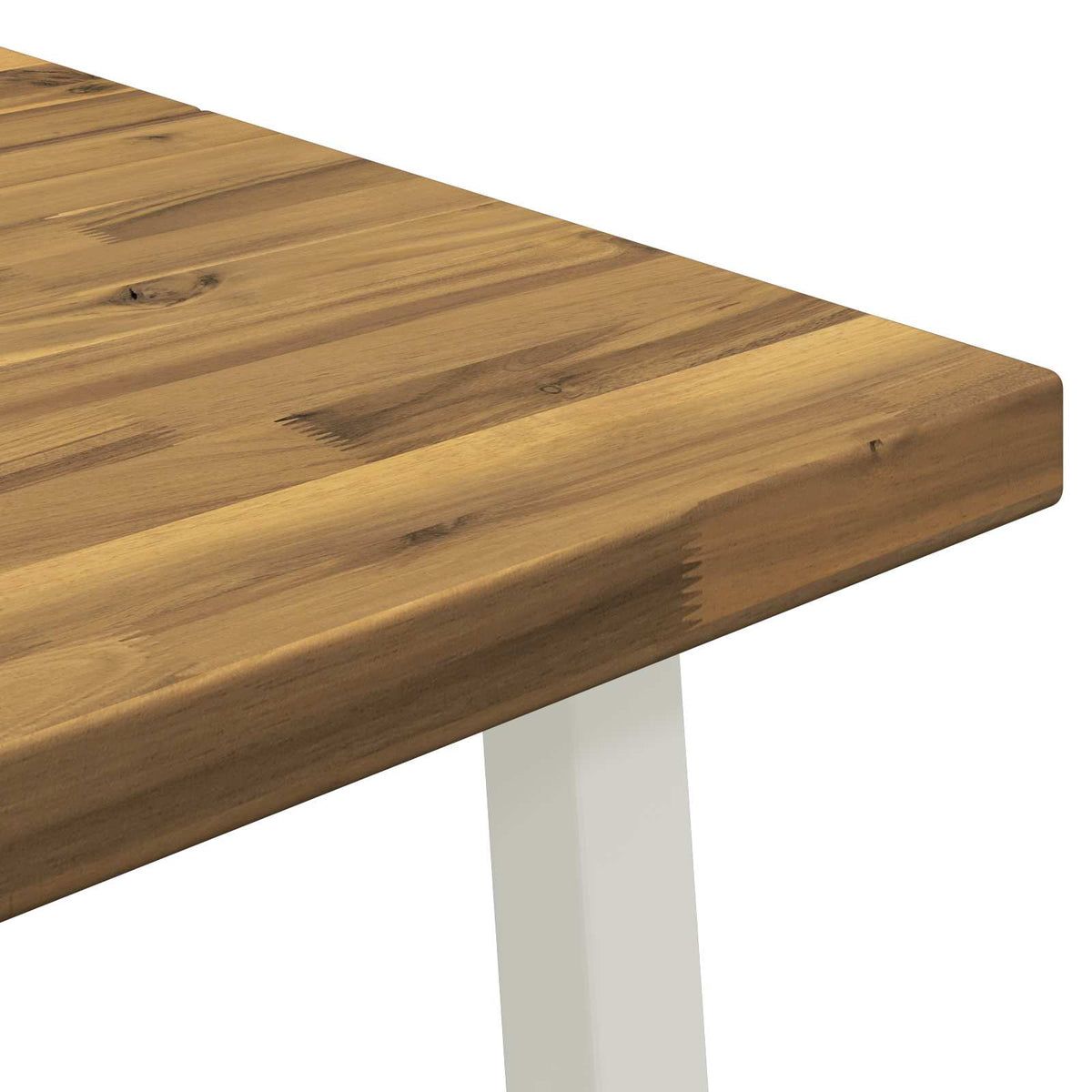 90 x 55 x 75 cm Solid Acacia Wood White Rectangular