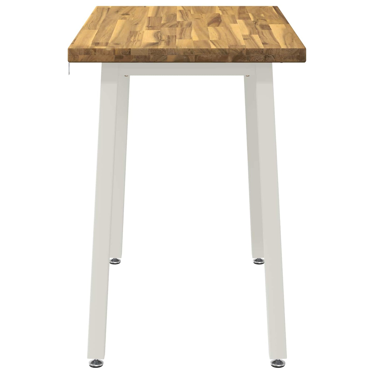 90 x 55 x 75 cm Solid Acacia Wood White Rectangular