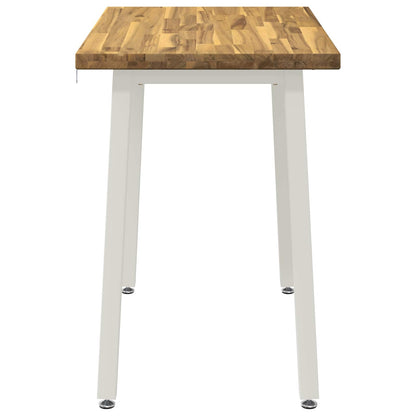 90 x 55 x 75 cm Solid Acacia Wood White Rectangular
