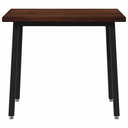 110 x 55 x 75 cm Solid Acacia Wood Dark Brown and Black