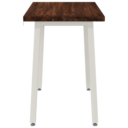 110 x 55 x 75 cm Solid Acacia Wood Dark Brown and White