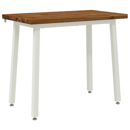 110 x 55 x 75 cm Solid Acacia Wood Natural and White