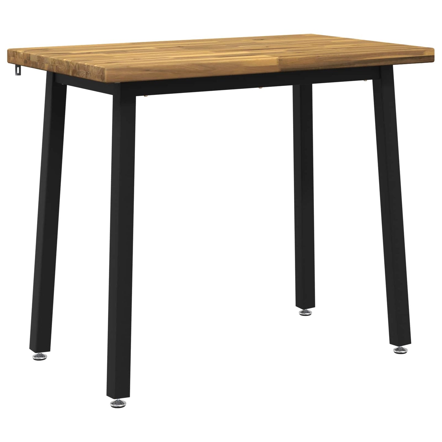 110 x 55 x 75 cm Solid Acacia Wood White and Black Rectangular
