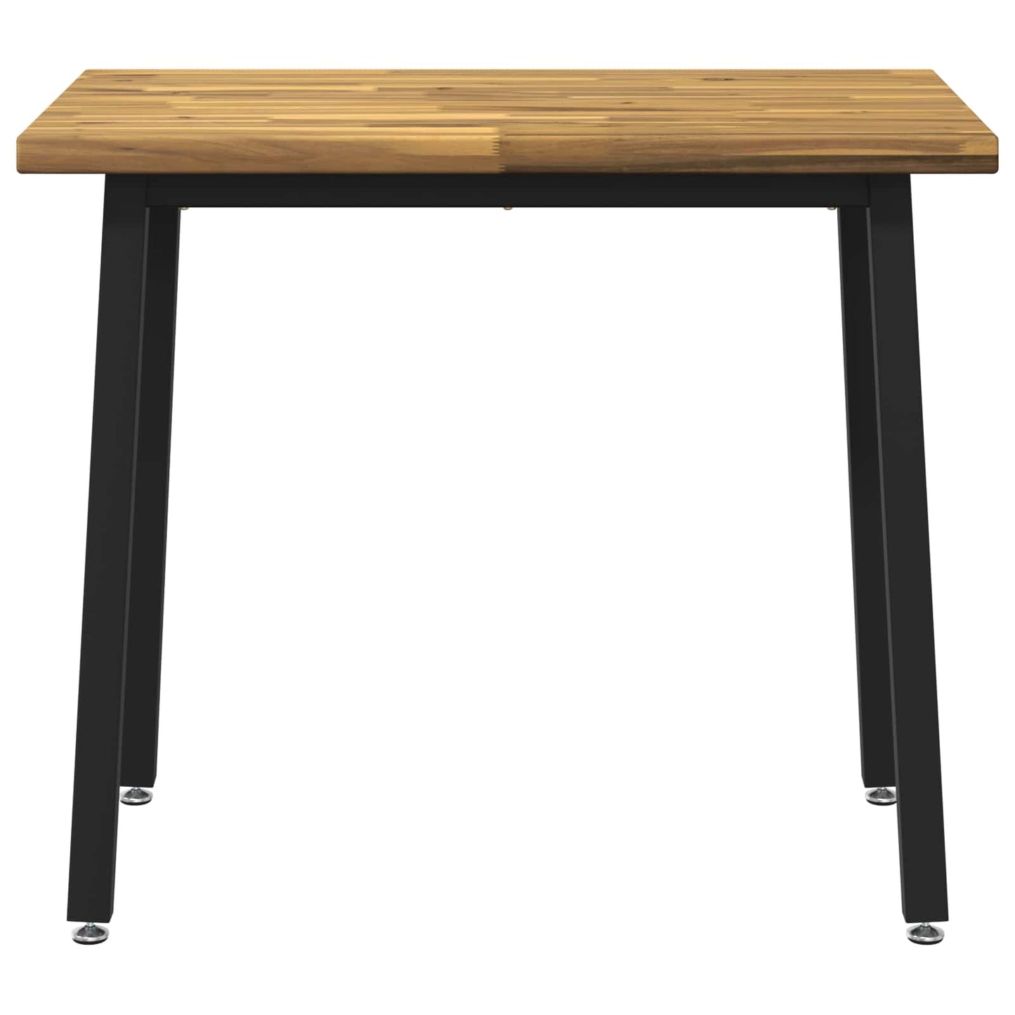 110 x 55 x 75 cm Solid Acacia Wood White and Black Rectangular