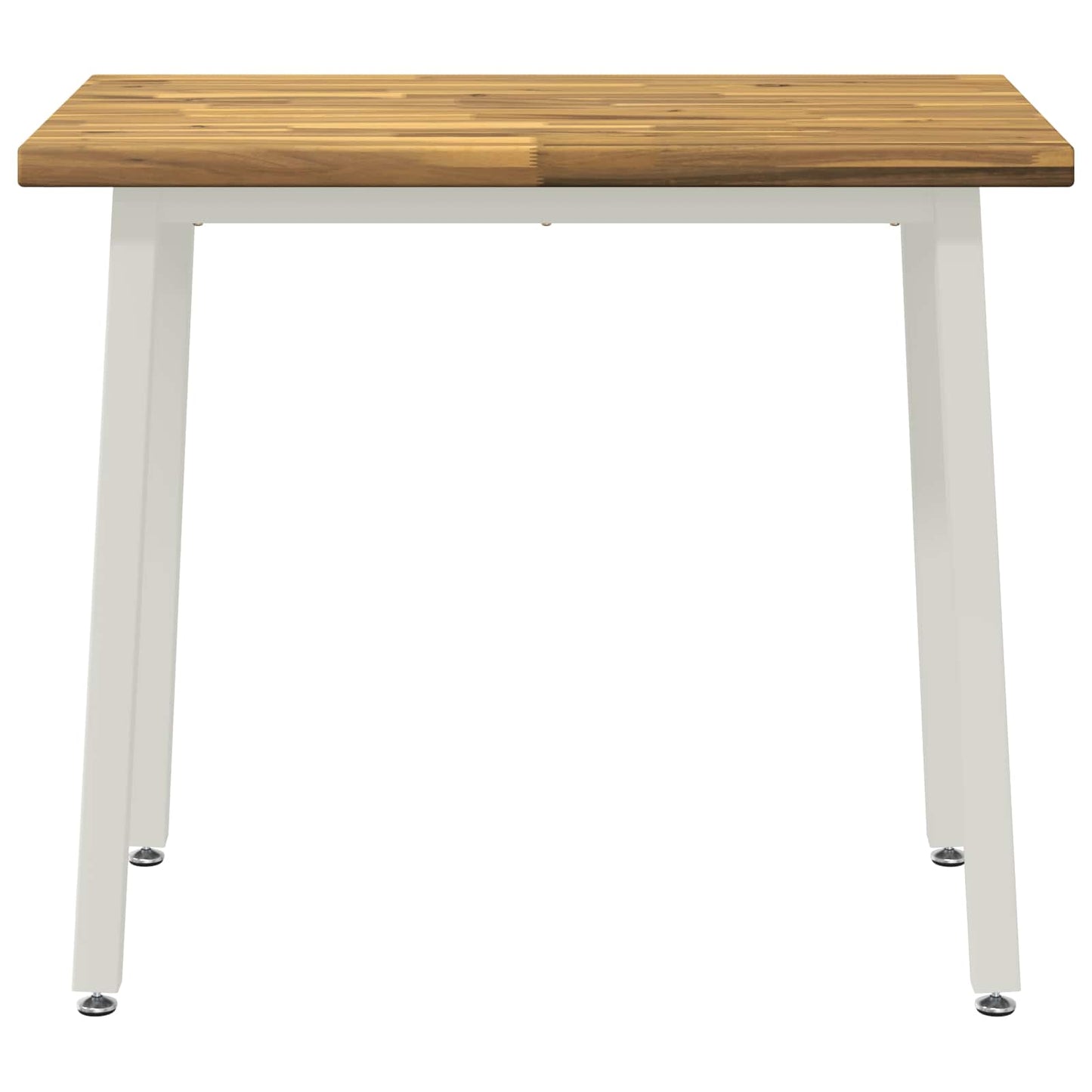110 x 55 x 75 cm Solid Acacia Wood White Rectangular