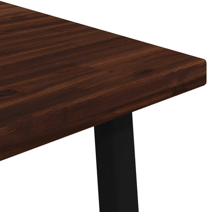 70 x 70 x 75 cm Solid Acacia Wood Dark Brown and Black Square