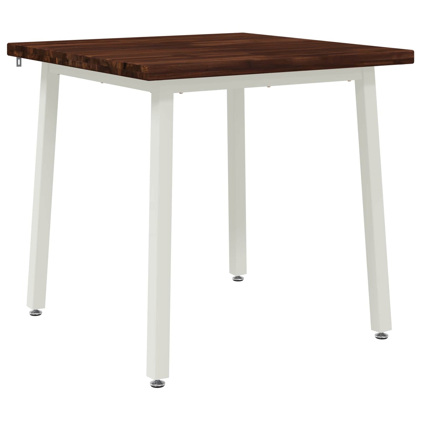 70 x 70 x 75 cm Solid Acacia Wood Dark Brown and White Square
