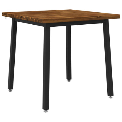 70 x 70 x 75 cm Solid Acacia Wood Natural and Black Square