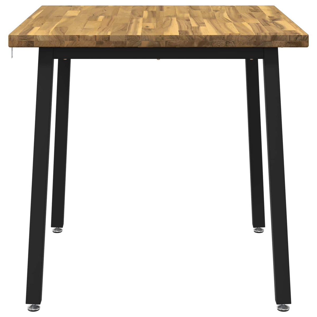 70 x 70 x 75 cm Solid Acacia Wood White and Black Square