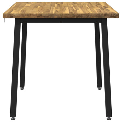 70 x 70 x 75 cm Solid Acacia Wood White and Black Square