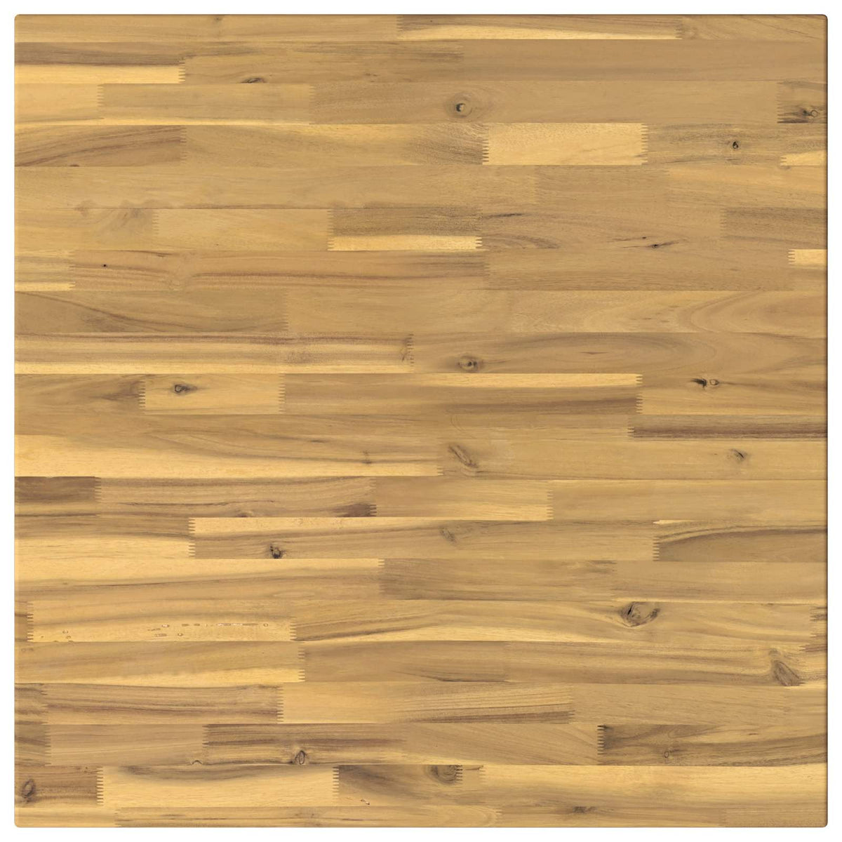 70 x 70 x 75 cm Solid Acacia Wood White and Black Square