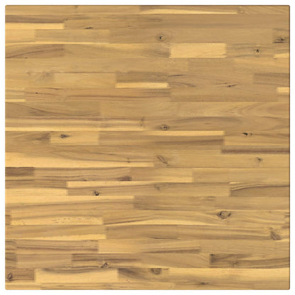 70 x 70 x 75 cm Solid Acacia Wood White and Black Square