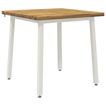 70 x 70 x 75 cm Solid Acacia Wood White Square