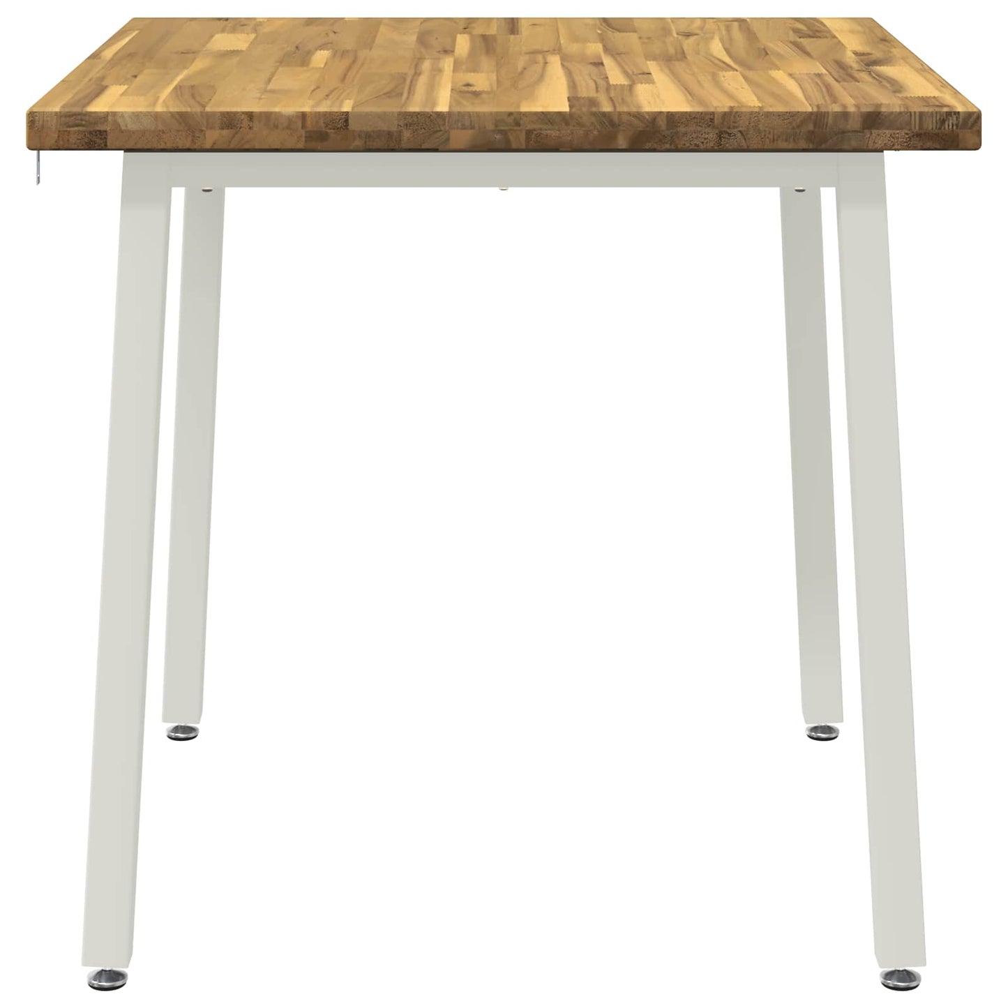 70 x 70 x 75 cm Solid Acacia Wood White Square