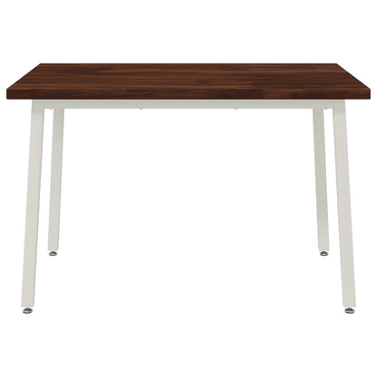 120 x 70 x 75 cm Solid Acacia Wood Dark Brown and White
