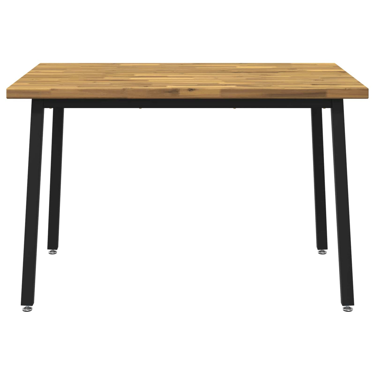 120 x 70 x 75 cm Solid Acacia Wood White and Black Rectangular
