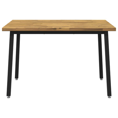 120 x 70 x 75 cm Solid Acacia Wood White and Black Rectangular