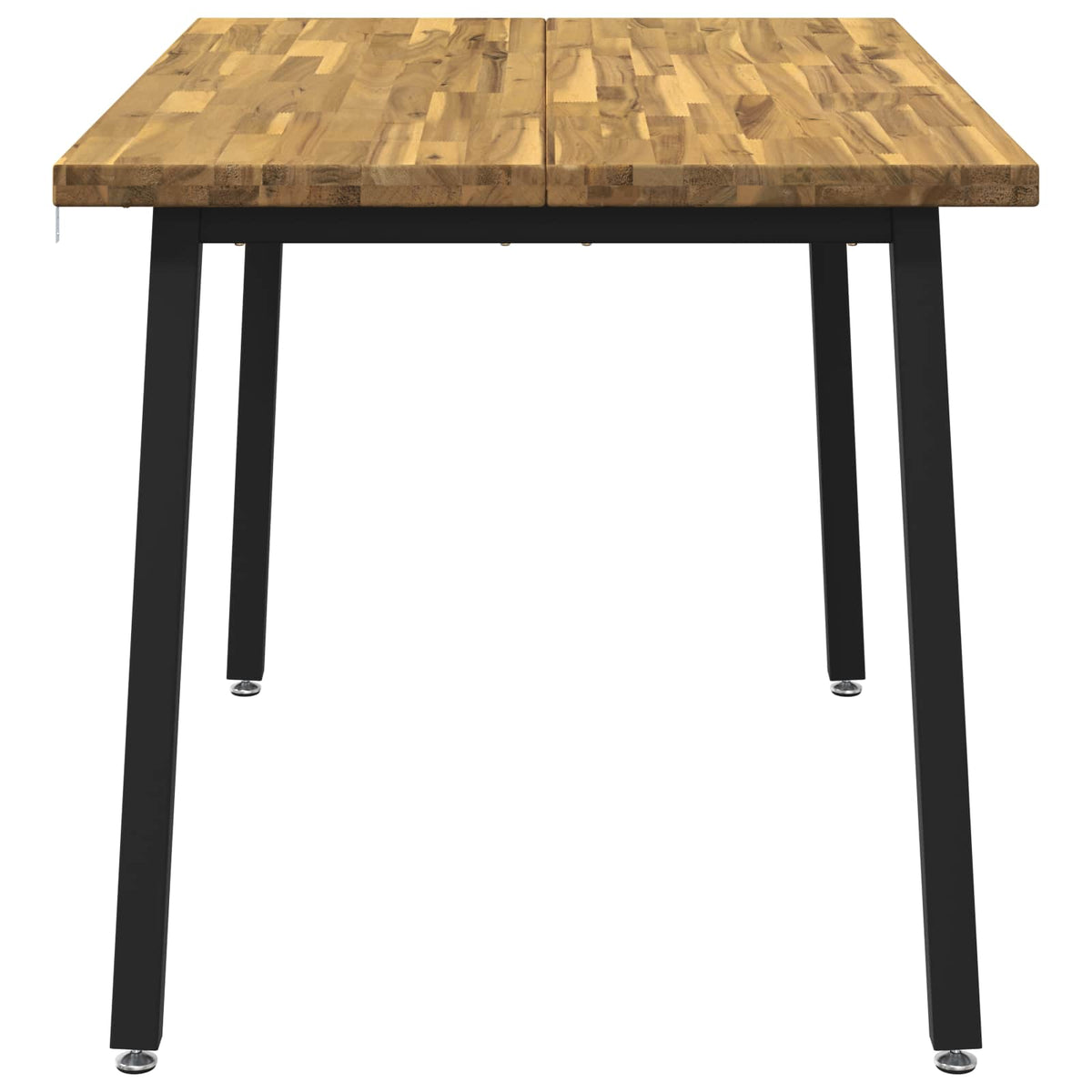 120 x 70 x 75 cm Solid Acacia Wood White and Black Rectangular