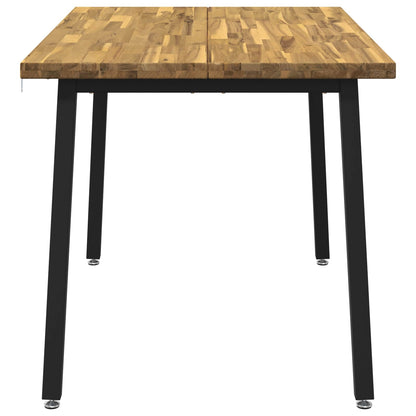 120 x 70 x 75 cm Solid Acacia Wood White and Black Rectangular