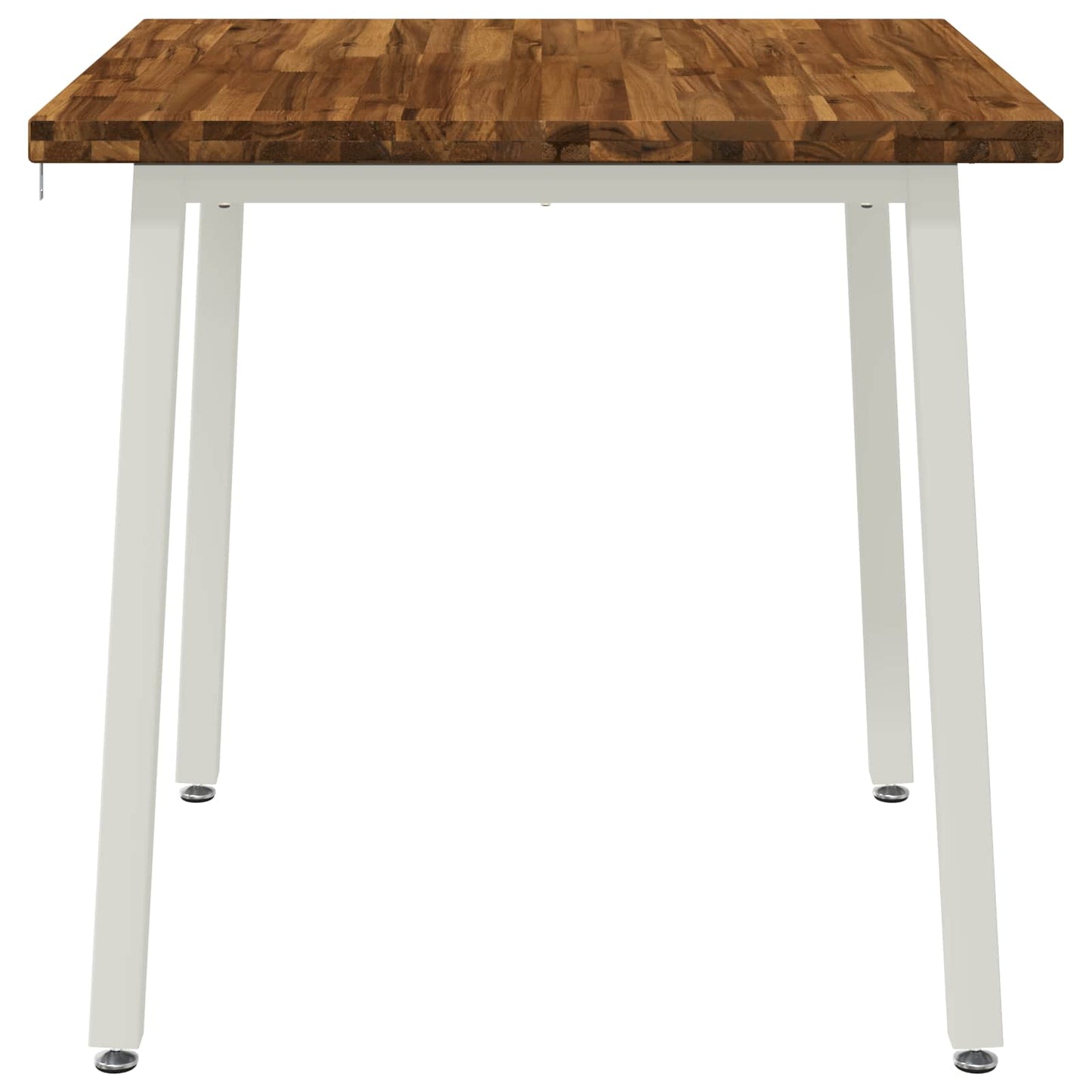80 x 80 x 75 cm Solid Acacia Wood Natural and White Square