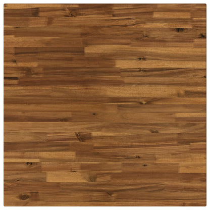 80 x 80 x 75 cm Solid Acacia Wood Natural and White Square
