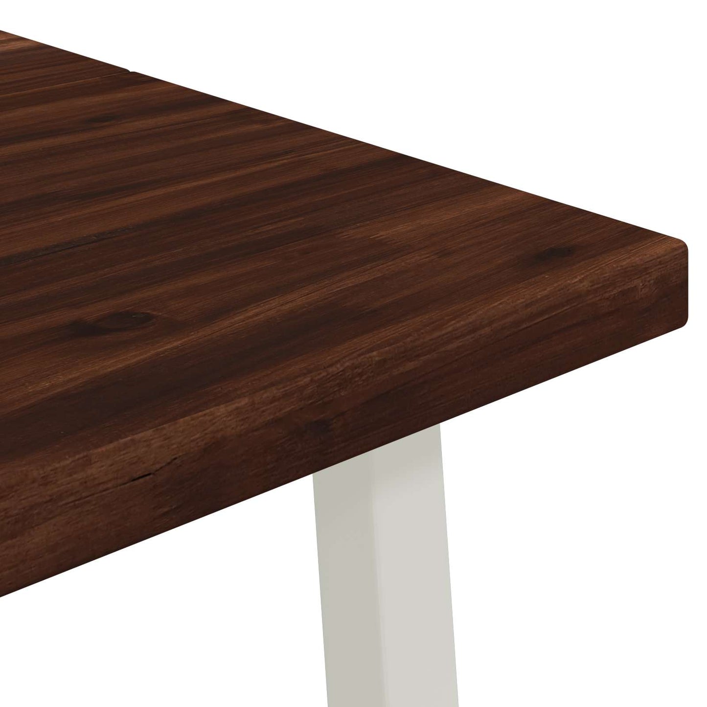 120 x 80 x 75 cm Solid Acacia Wood Dark Brown and White
