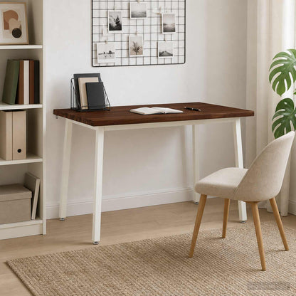 120 x 70 x 75 cm Solid Acacia Wood Dark Brown and White