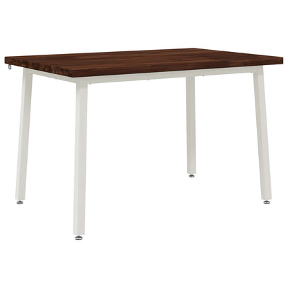 120 x 80 x 75 cm Solid Acacia Wood Dark Brown and White