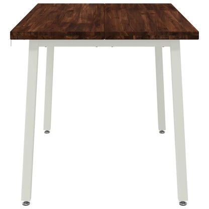 120 x 80 x 75 cm Solid Acacia Wood Dark Brown and White